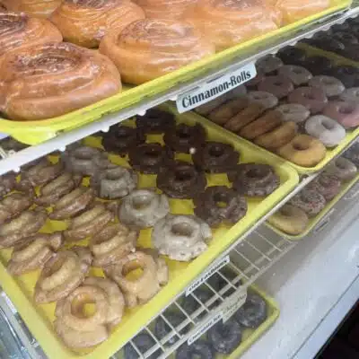 Donut display at Best Donuts