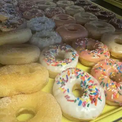 Sprinkled donuts at Best Donuts