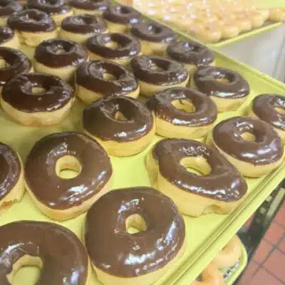 Chocolate covered donuts at Best Donuts