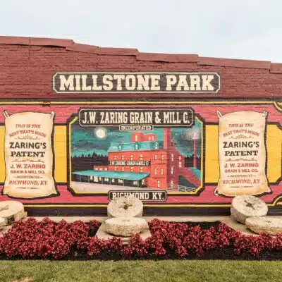 Mural on wall in Millstone Park