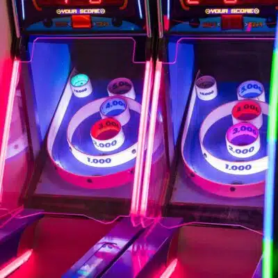 Skee ball at Galaxy Bowling