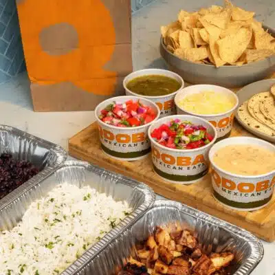 Catering display from Qdoba