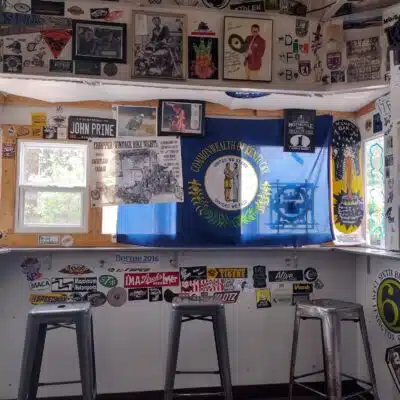 Interior seating of Wink's Bar
