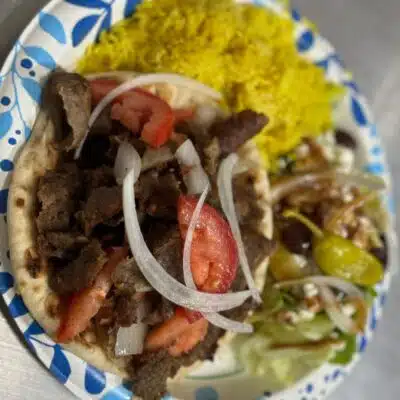 Plate of food from Babylon Gyros