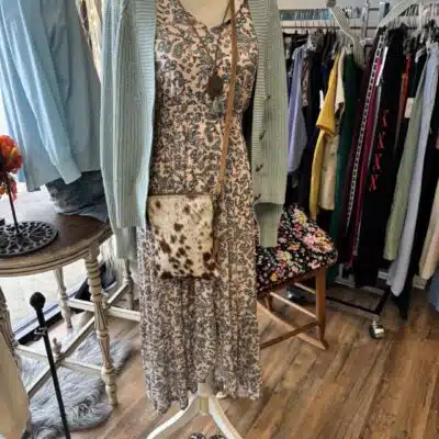 Dress with matching mint green cardigan from Cyrilla's