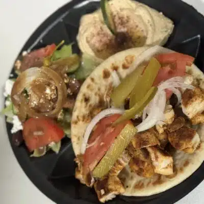 Plate of food from Babylon Gyros
