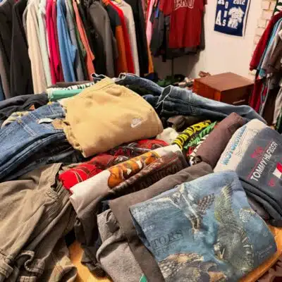 Display of clothing inside Retro Rags Vintage