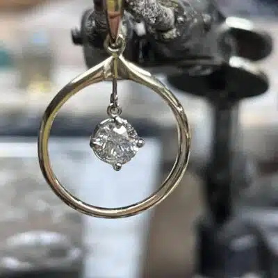 Closeup of necklace pendant