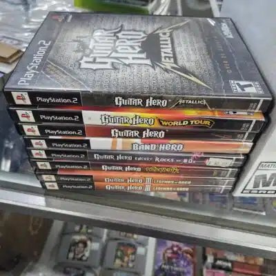 Stack of video games at Comics Plus