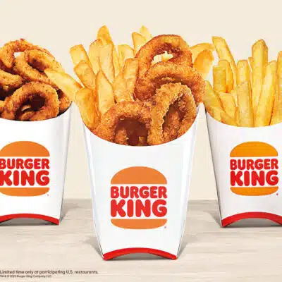 Fries and onion rings from Burger King