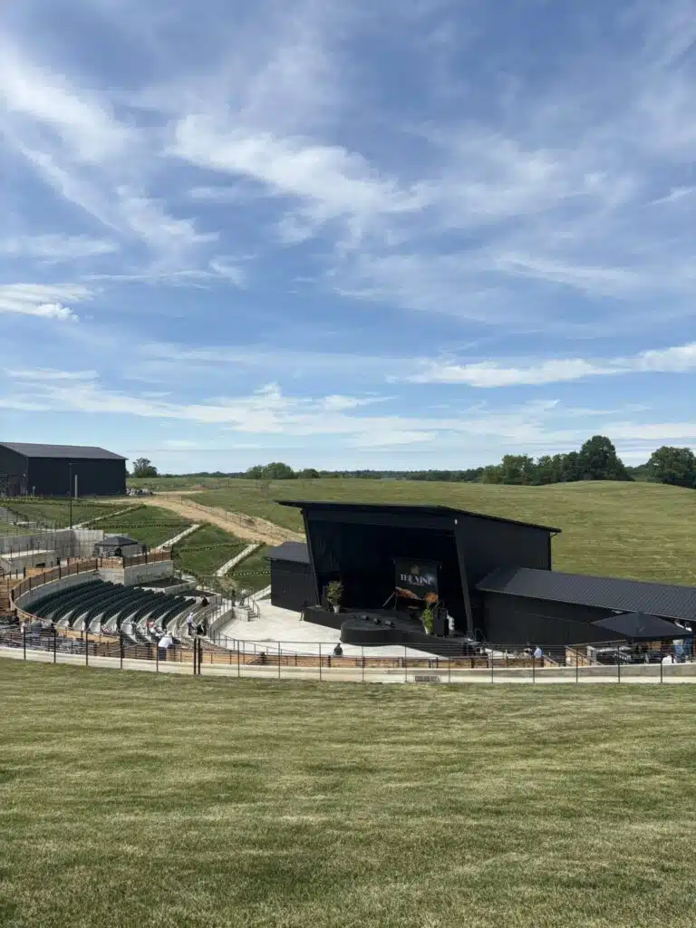 View of The Vine's amphitheater displaying the rolling hills of the Bluegrass State