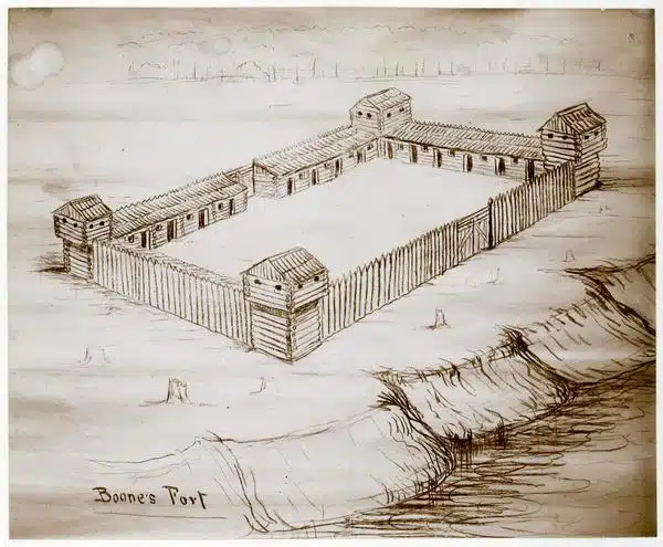 Old sketch of Fort Boonesborough