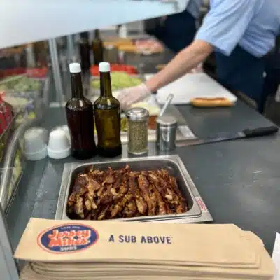 Behind the counter at Jersey Mike's