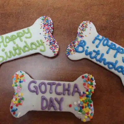 Bone-shaped birthday treats