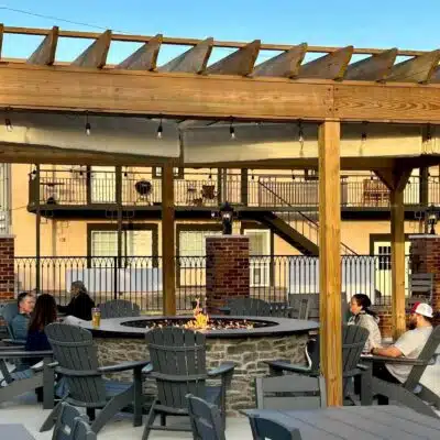 Patio at Blue Stallion Taproom/Holler Burger