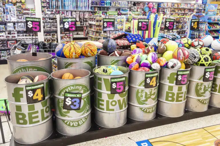 Bucket of balls at Five Below