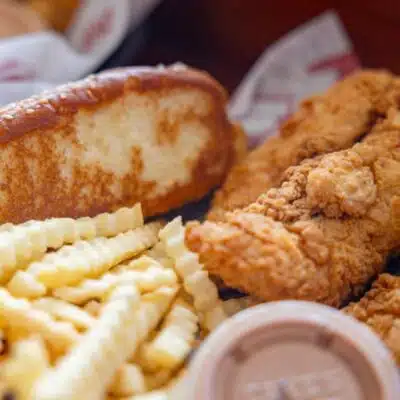 Raising Cane's combo with Cane's sauce
