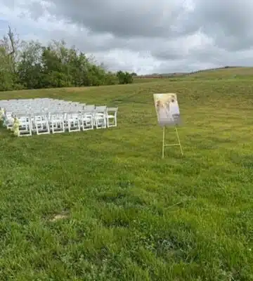 Outdoor ceremony setup at The Lancaster at Silver Creek