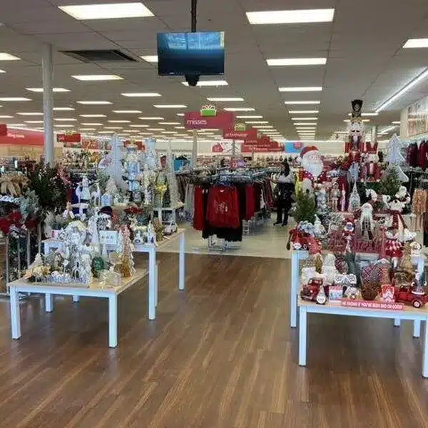 Inside Bealls at Christmas time