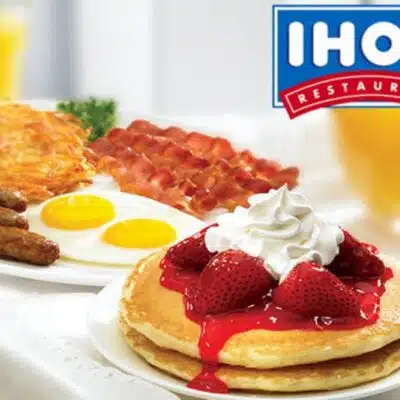 Strawberries on pancakes from IHOP