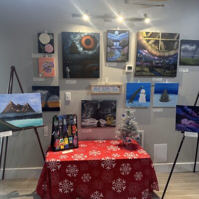 Local artist's gallery at Bella Blue Arts & Antiques
