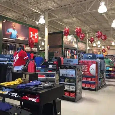 Under Armour section inside Dick's Sporting Goods