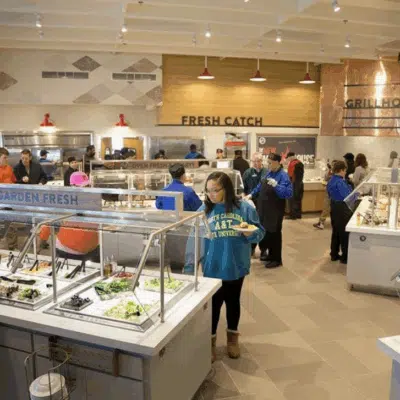 Golden Corral customers getting food