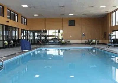 Pool inside Hampton Inn