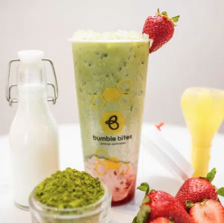 Matcha with strawberries from Bumble Bites