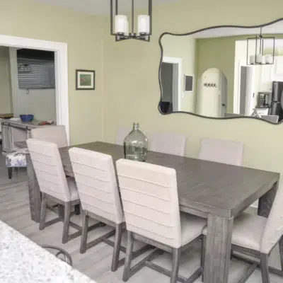 Dining room inside The Nelson House (Airbnb)