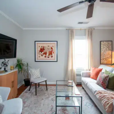 Living room inside Westfield Gold (Airbnb)