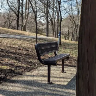 Bench in shade at E.C. Million Park