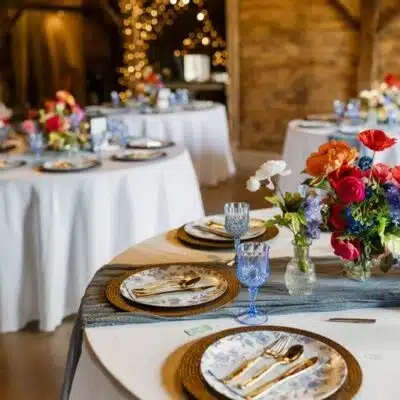 Table decorations at The Lancaster at Silver Creek