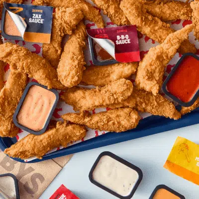 Chicken fingers with sauces from Zaxby's