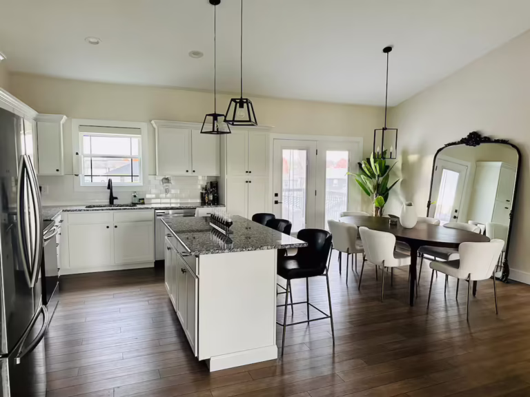 Open concept kitchen of a short-term rental