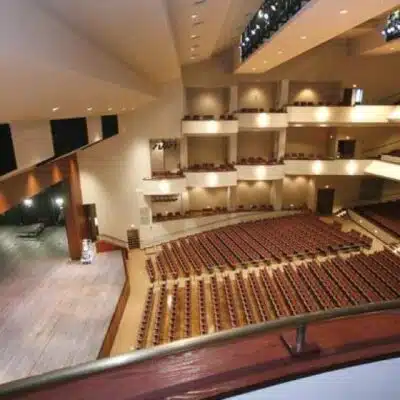 Side angle of the stage and seating inside EKU Center for the Arts