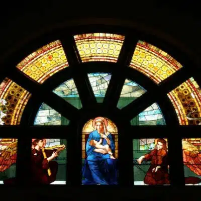 Stained Glass Window inside the Richmond Area Arts Center