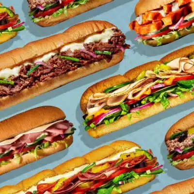 Variety of subs from Subway