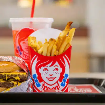 Wendy's meal on a tray