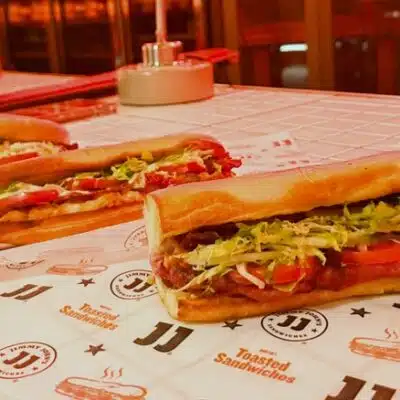 Three different sandwiches from Jimmy John's