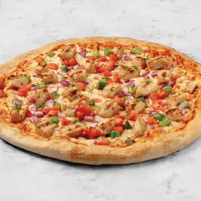 Buffalo grilled chicken pizza from Snappy Tomato